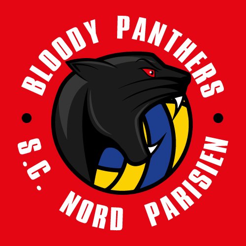 Bloody Panthers S.C. Nord Parisien Logo Red