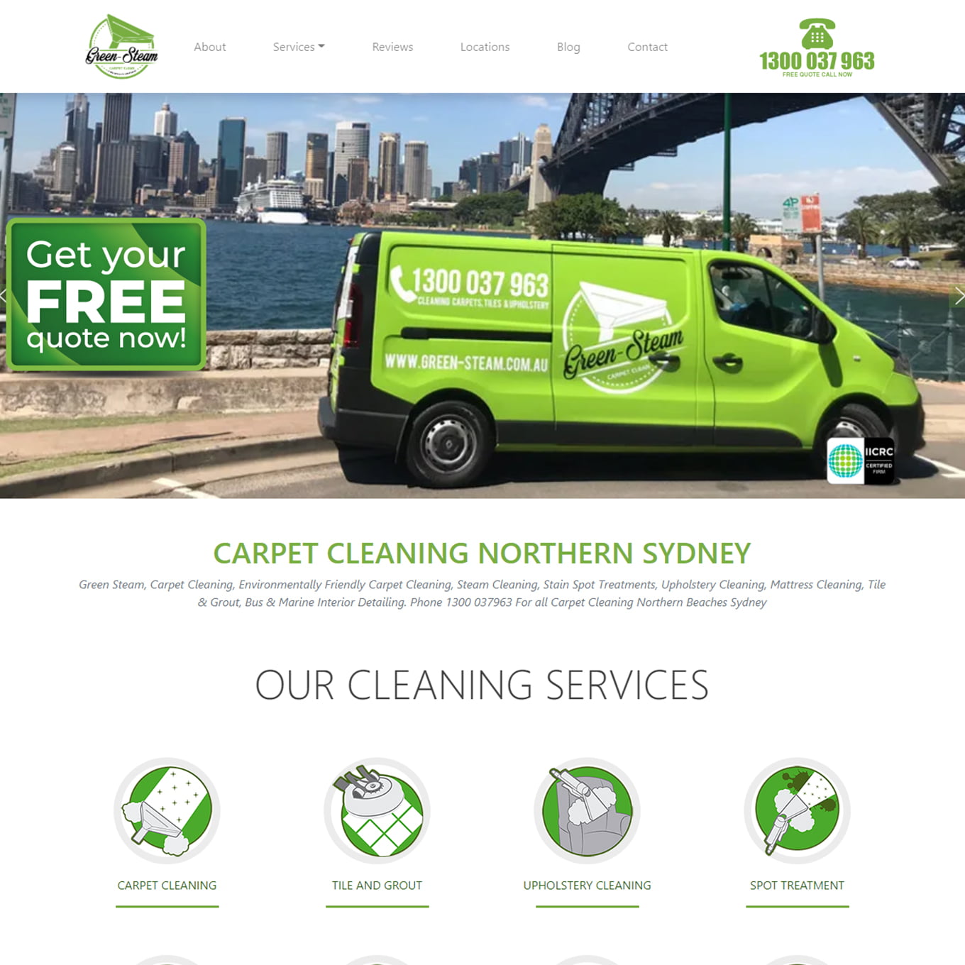 green-steam.com.au website design